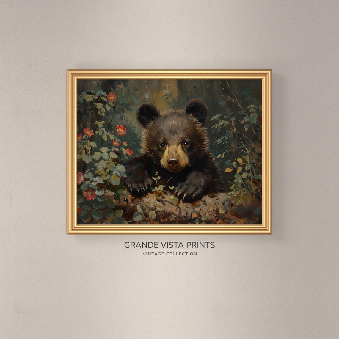 Bear Cub Wildlife Poster, Wild Animal Art Print - Image 3