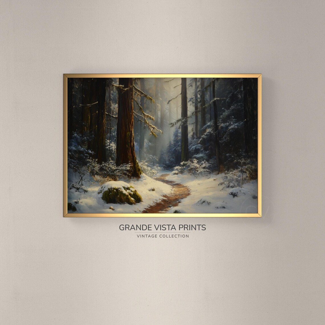 Winter Forest Trail, Winter Forest Scene Art Print