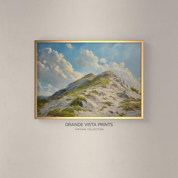 Mountain Peak Landscape Painting Mountain Landscape Wall Art Instant Mountain Peak Artwork Gv4228