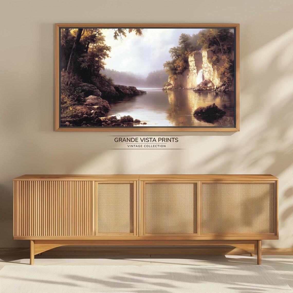 Forest Lake Landscape Wallpaper Lake Landscape Painting Frame Tv Artwork Gv4883 - Image 4