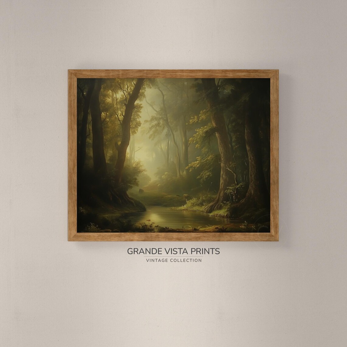 Misty Forest Pond Wall Art Forest Landscape Artwork Gv4807 - Image 4