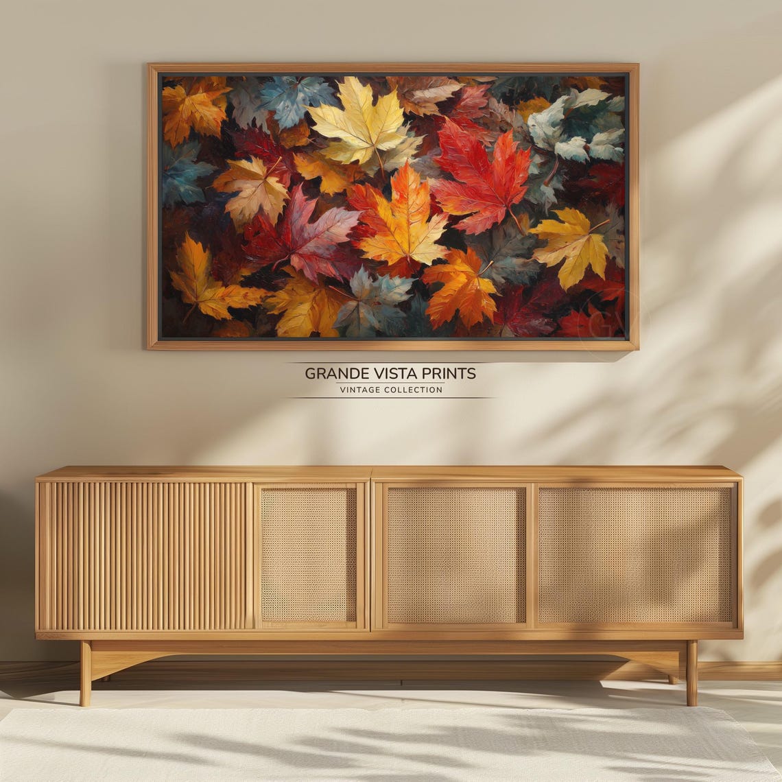 Maple Leaves Pile Dark Moody Autumn Fall Foliage Painting Poster - Image 4