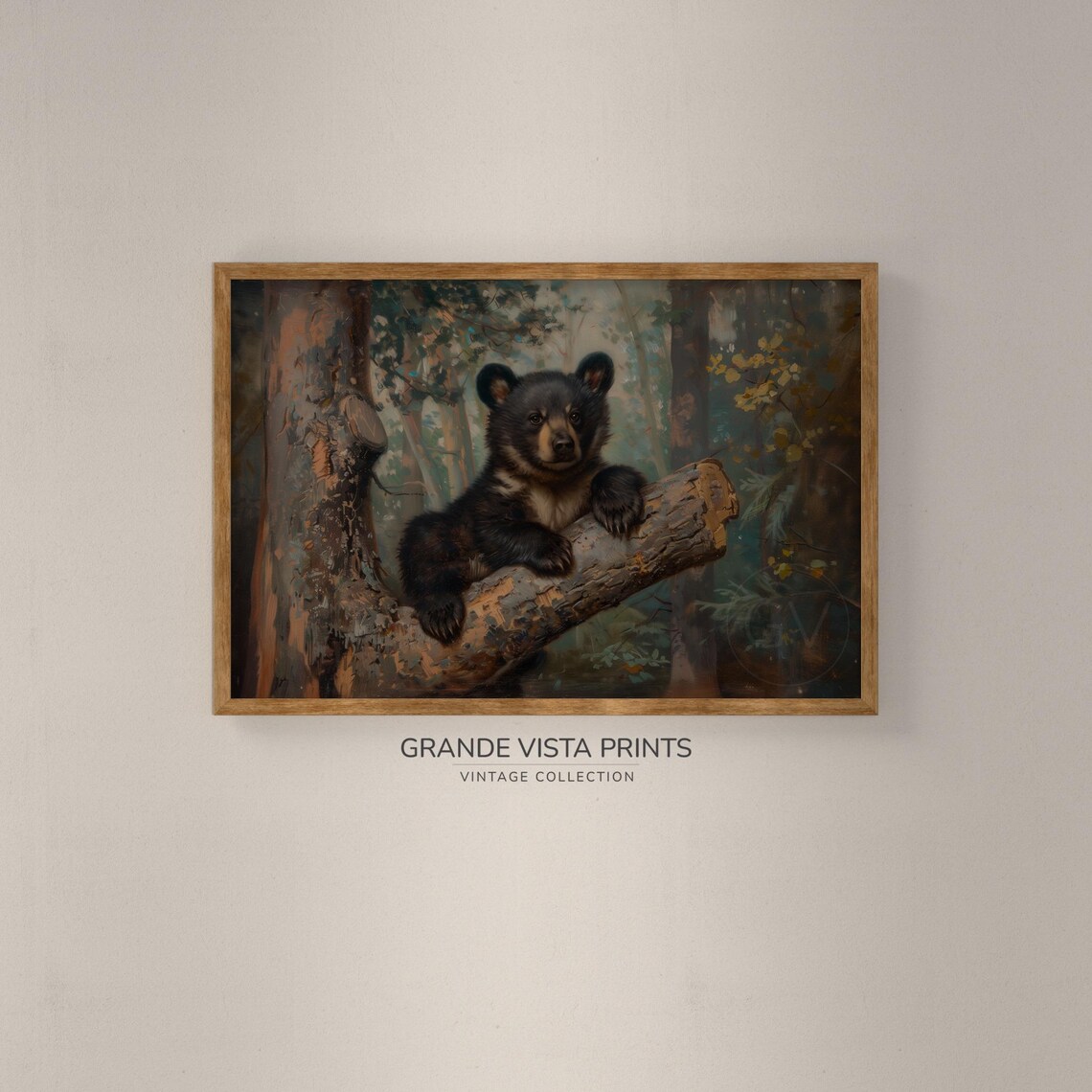 Black Bear Cub Wildlife Art Print, Animal Decor - Image 2