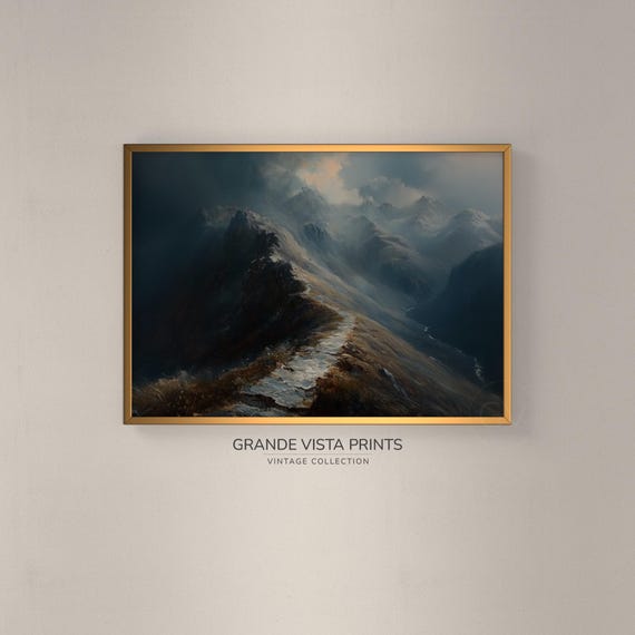 Dark Mountain Path Landscape Artwork Mountain Landscape Painting Gv4603