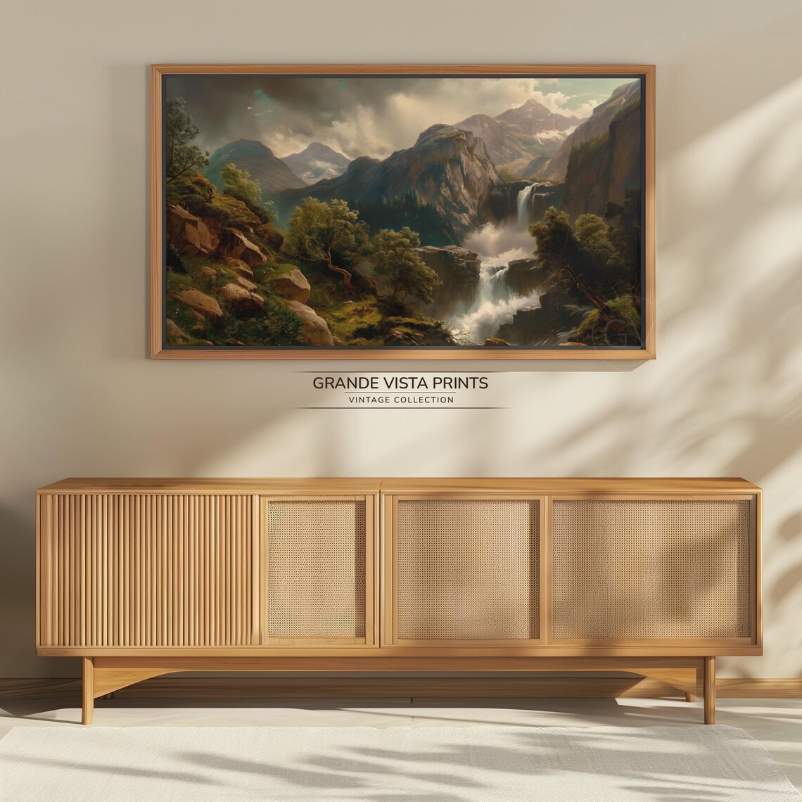 Mountain Falls Frame Tv Art Landscape Painting Frame Tv Art Forest Landscape Artwork Instant Gv4238 - Image 4