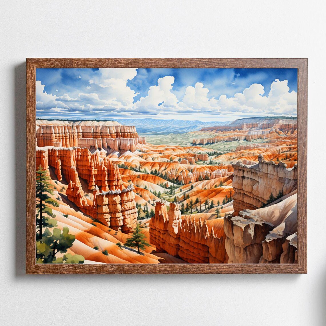 Bryce Canyon National Park Watercolor Travel Poster