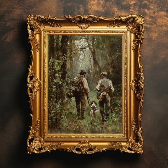 Hunters And Dog Dark Academia Art Print