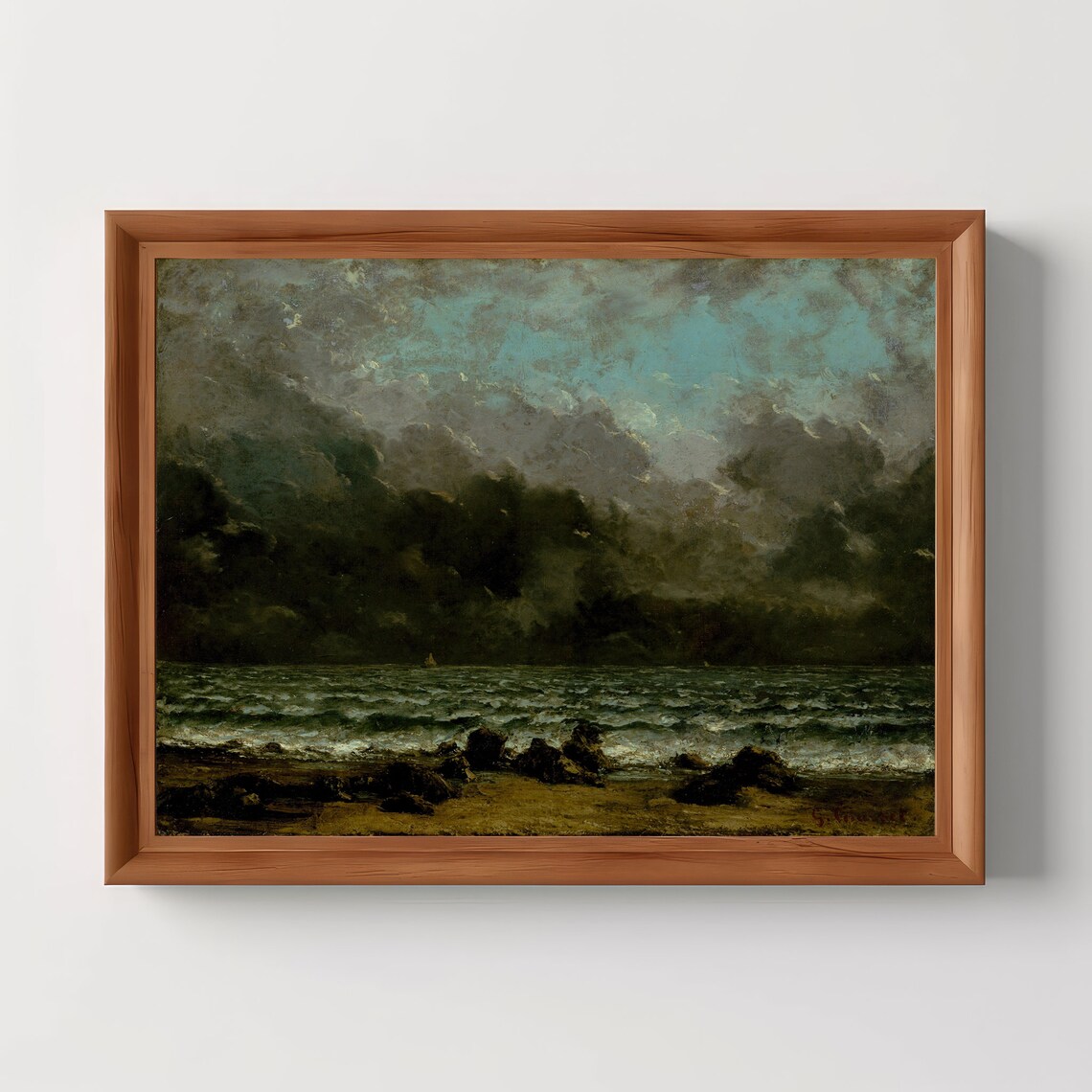 Stormy Seascape Coastal Oil Painting Art Print