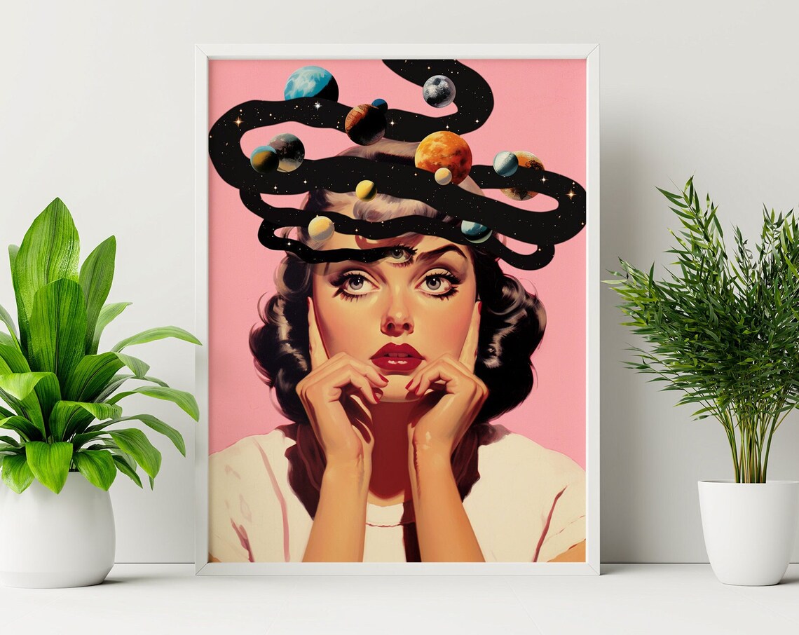 Connected Cosmic Poster, Surreal Space Art Print