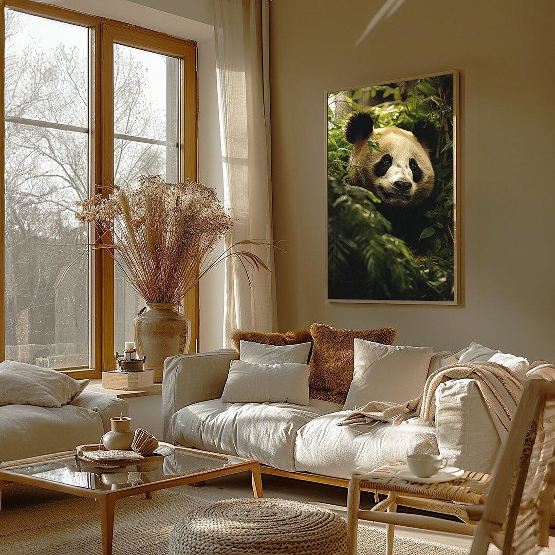 Giant Asian Panda Art Print, Living Room Decor - Image 3