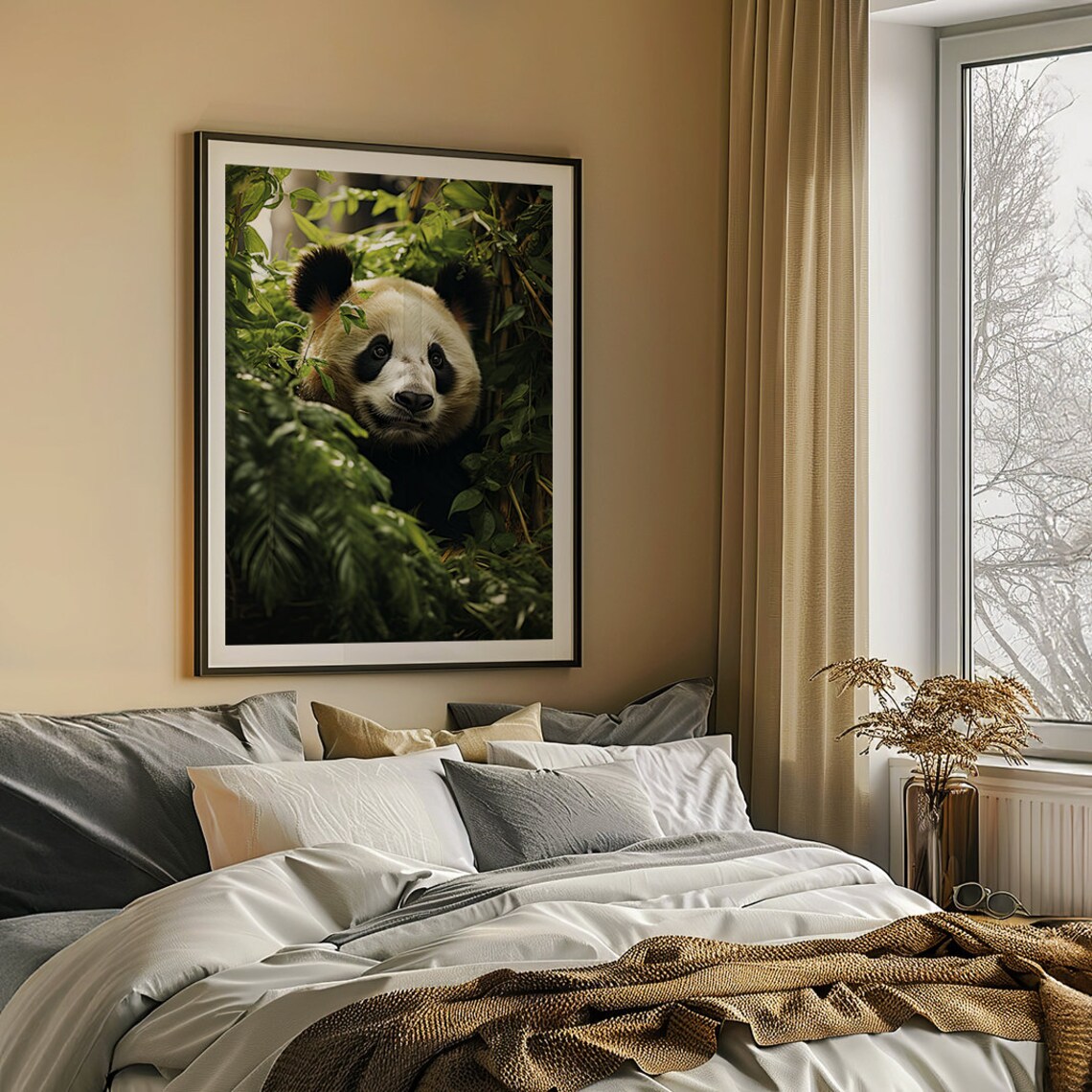 Giant Asian Panda Art Print, Living Room Decor - Image 5