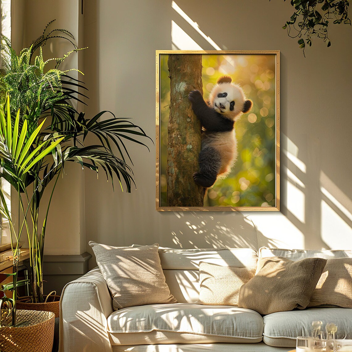 Photorealistic Baby Panda Nursery Wall Art Print - Image 2