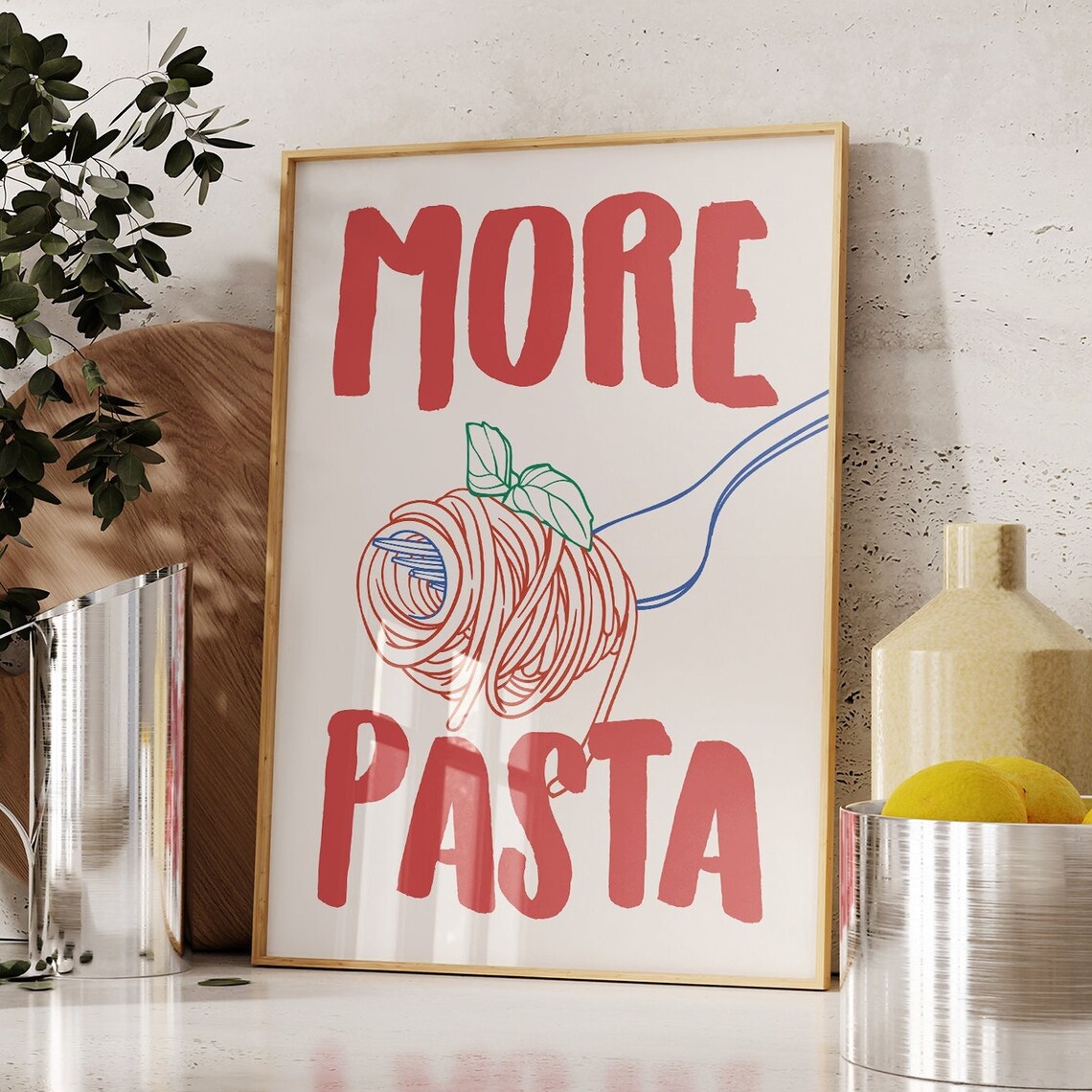 More Pasta Retro Italian Food Art Print