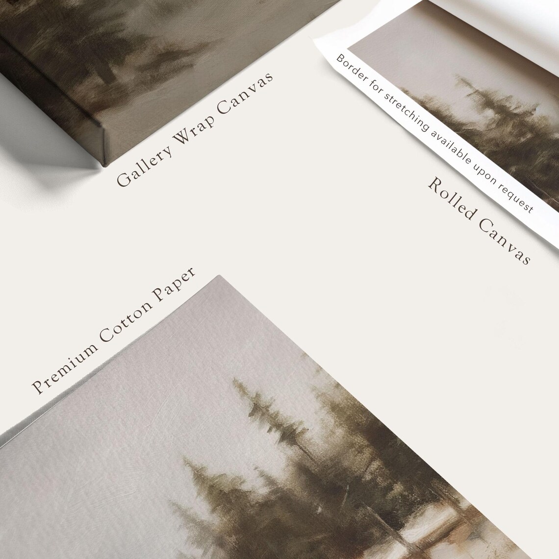 Modern Winter Pines Landscape, Vintage Art Print - Image 5
