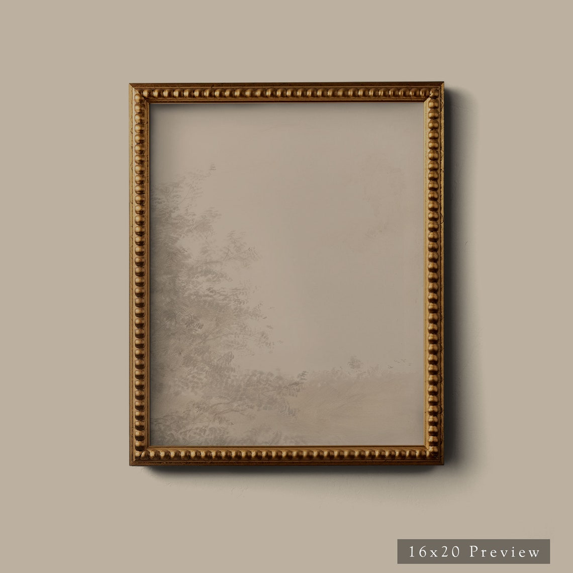 Sepia Abstract Landscape Faint Foliage Along Left Edge Poster - Image 6