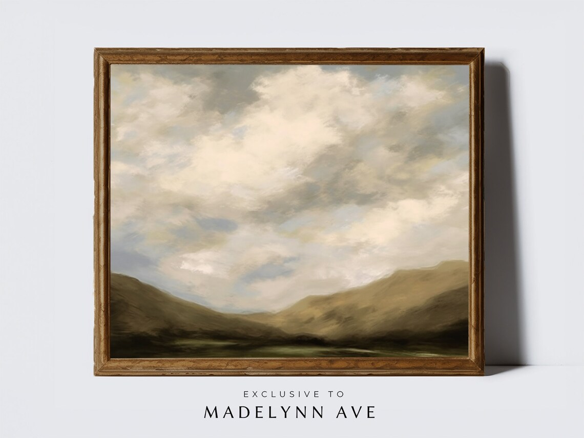 Neutral Landscape Vintage Farmhouse Art Print