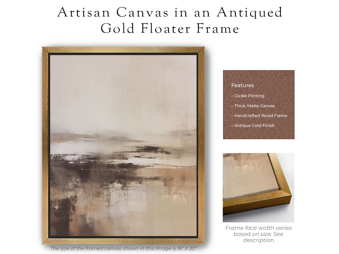 Moody Abstract Landscape Art Print, Modern Brown - Image 4