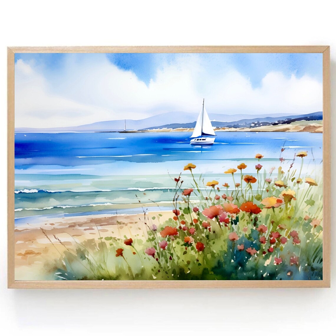 Venice Beach California Travel Poster, Ocean Landscape