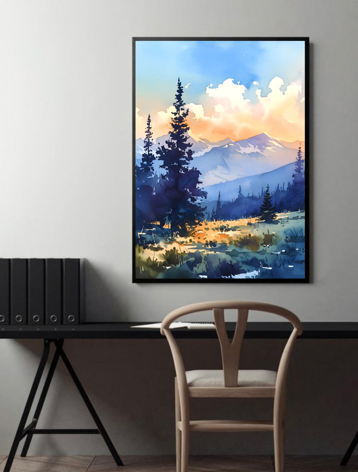 Uinta Mountains Sunrise Watercolor Art Print - Image 4