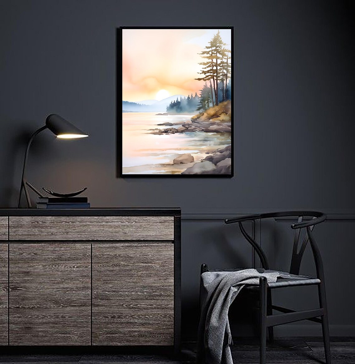 Wood Lake Watercolor Art Print, Minnesota Landscape - Image 4
