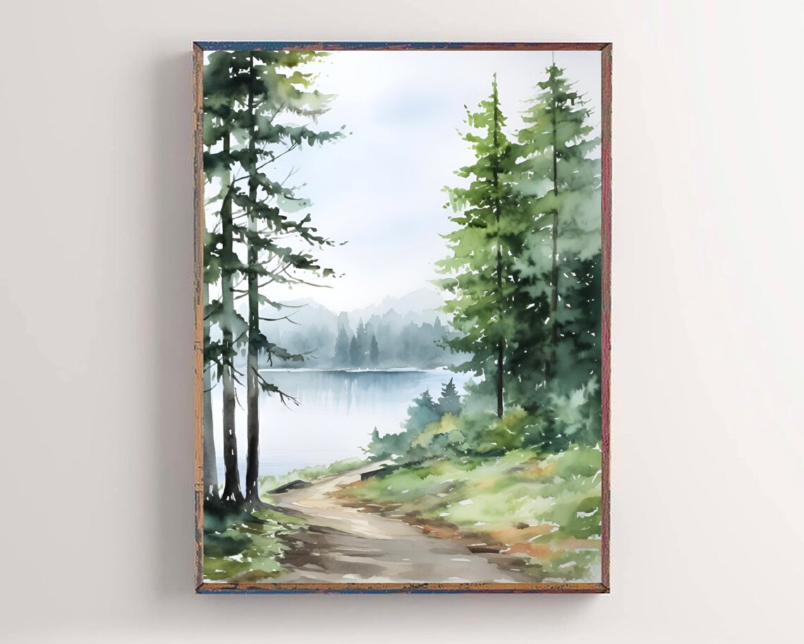 Wood Buffalo National Park Watercolor Print, Minimalist - Image 4