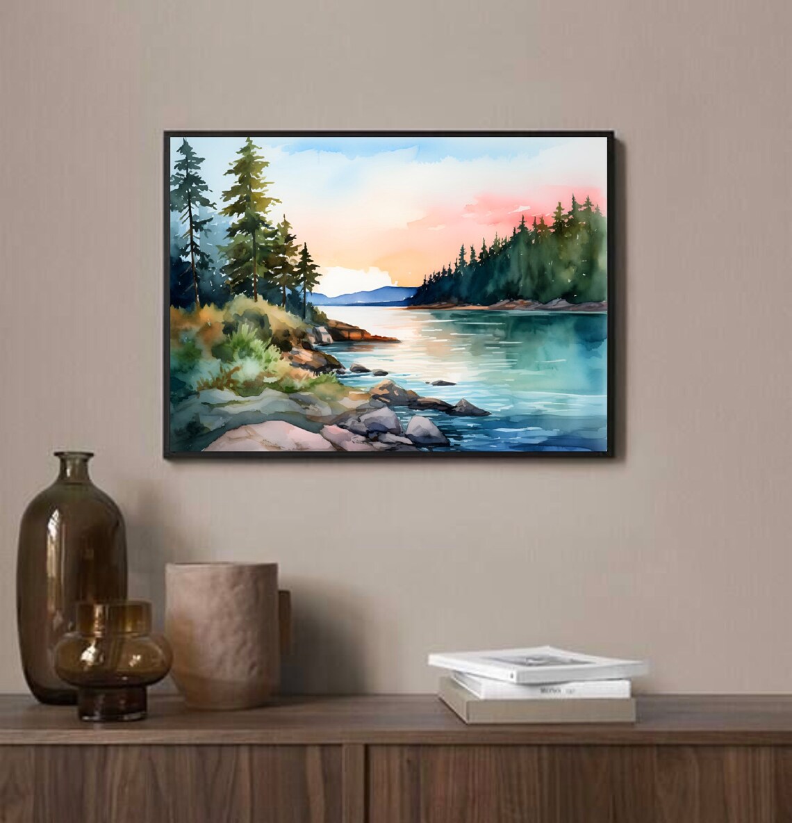 Middle Fork Salmon River Watercolor Landscape Art Print - Image 3