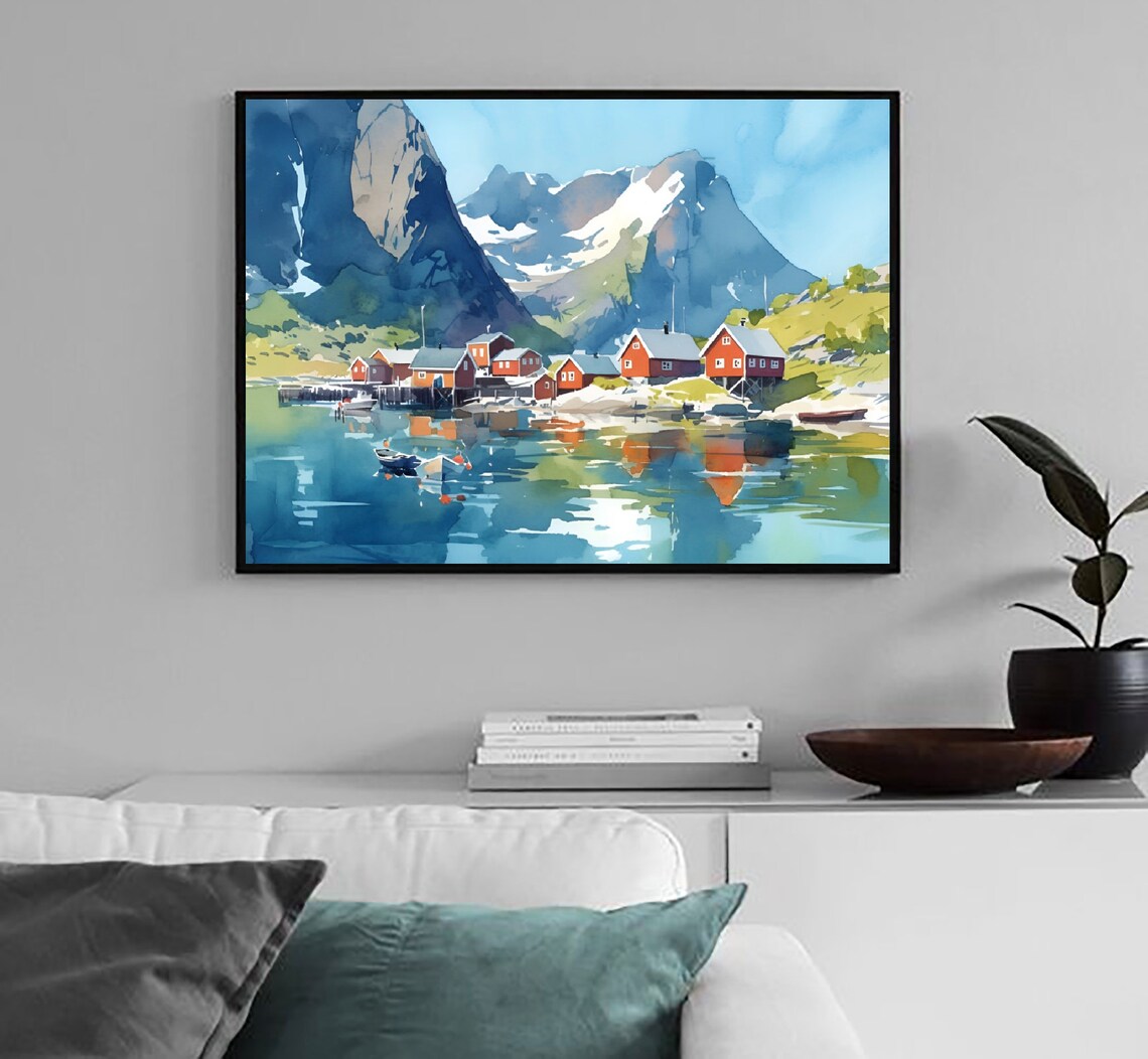Lofoten Islands Coastal Landscape Travel Poster - Image 3