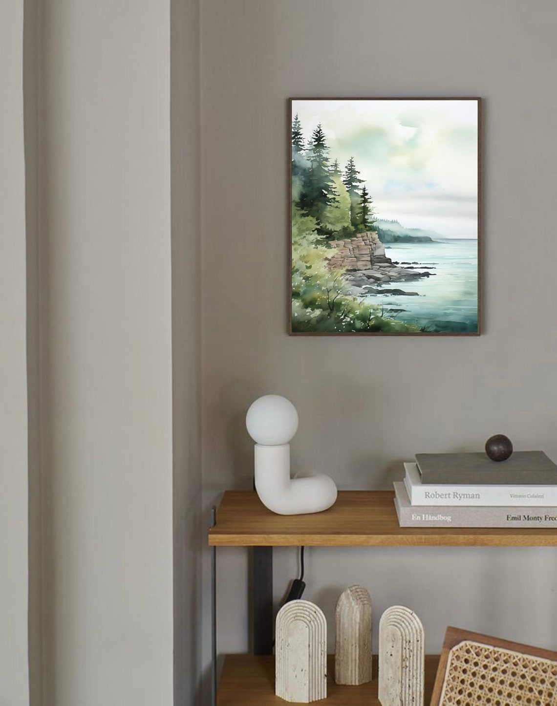 Superior Lake Watercolor Painting Wisconsin Landscape Wall Art Shoreline Poster Great Lakes Art Print Nature Travel Art - Image 2