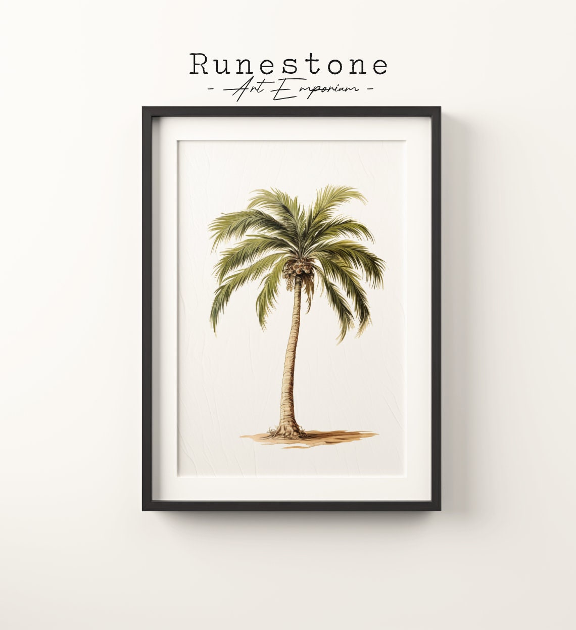Antique Palm Tree Boho Sketch Print Tropical Wall Art Bohemian Beach Hand Drawn