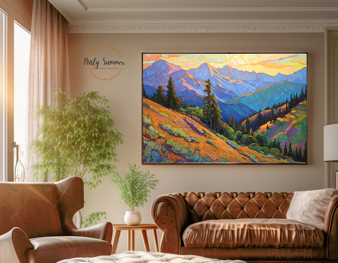 Impressionist Landscape Art Print, Rustic Cottage Decor - Image 3