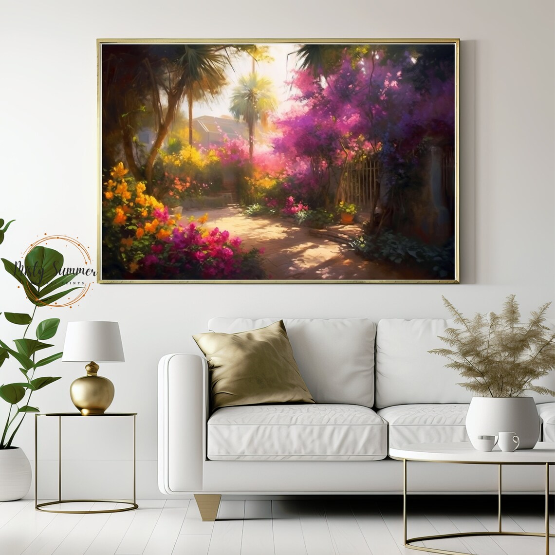 Impressionist Rustic Cottage Living Room Art Print - Image 4