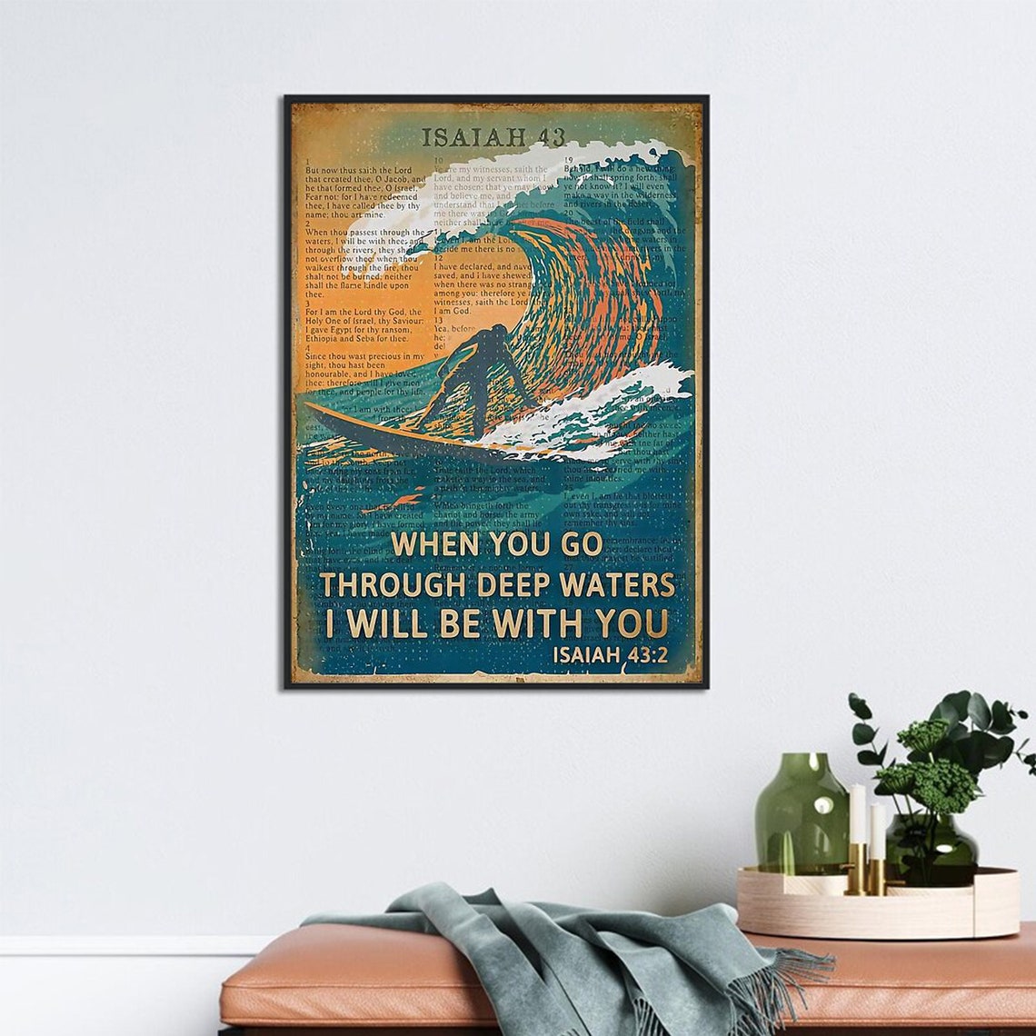 When You Go Through Deep Waters I Will Be with You Bible Poster - Image 3