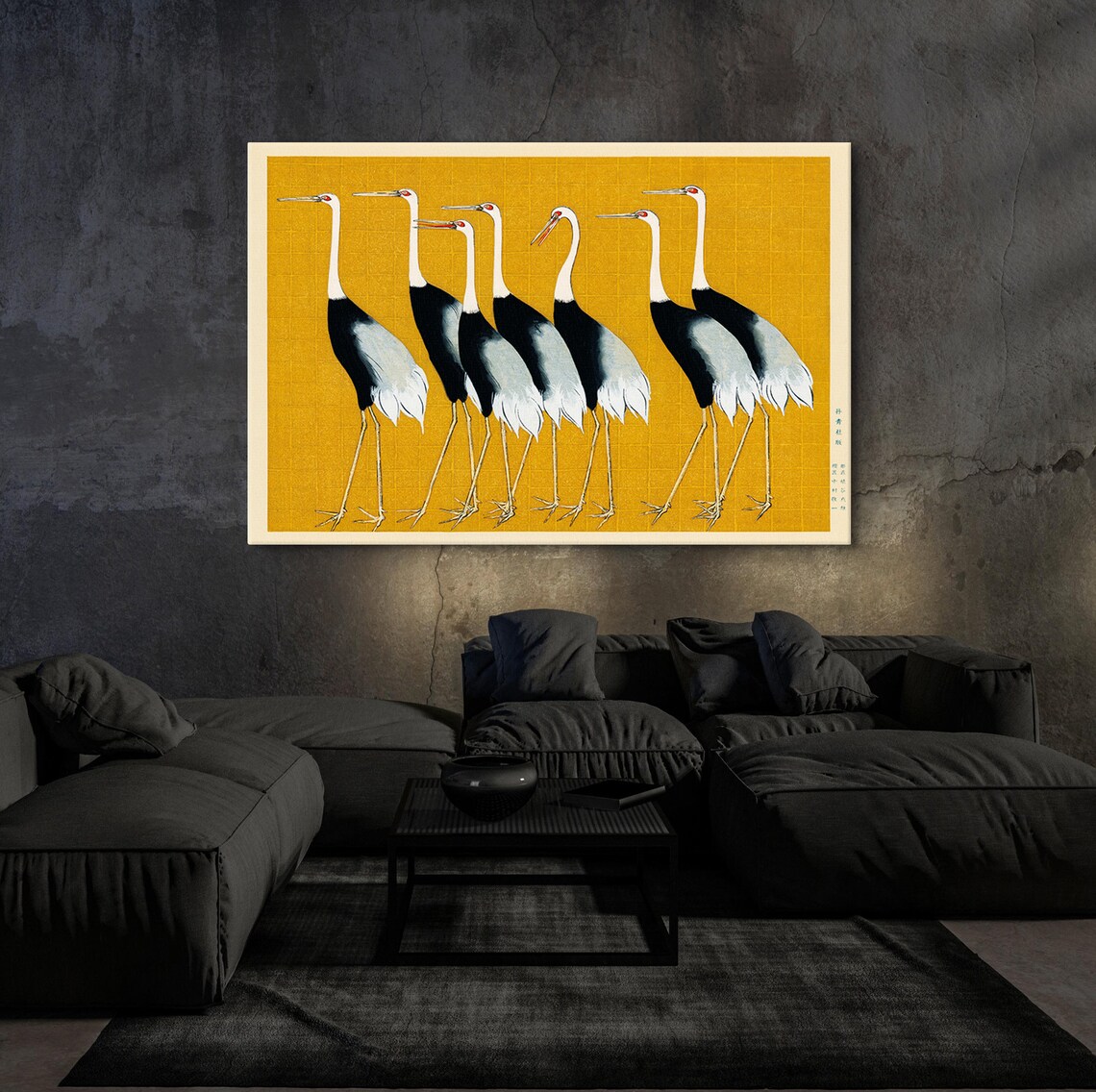 Ogata Korin Cranes in a Row Vintage Japanese Bird Art Poster - Image 3