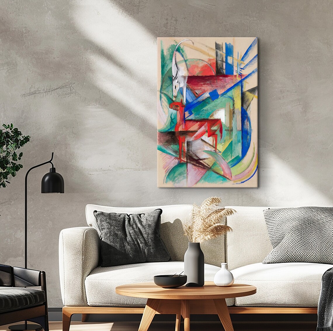 Franz Marc Colorful Abstract Animals Red Horse Cubist Style Poster - Image 2
