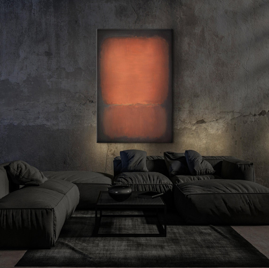 Mark Rothko Dark Field Over Rust Orange Moody Abstract Art Poster - Image 5