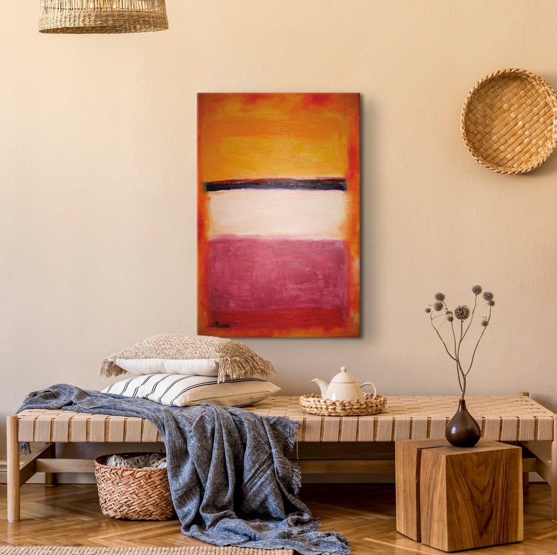 Mark Rothko Pink and Orange Expressionism Art Print - Image 5