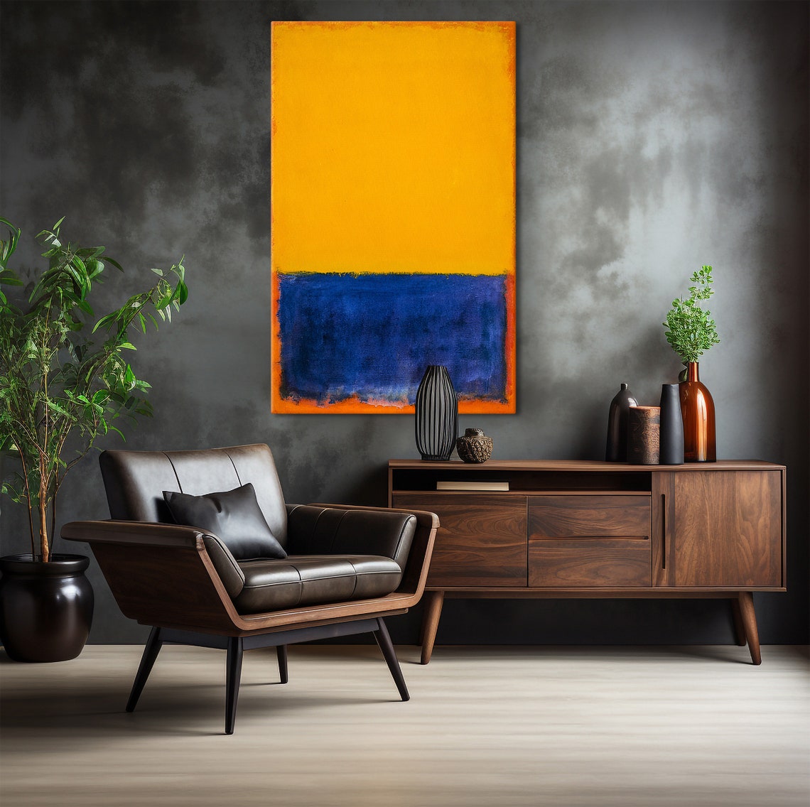 Mark Rothko Yellow Over Bluee Print Mark Rothko Paintings Exhibition Poster Modern Art Expressionism Abstract Wall Art Reproduction - Image 5
