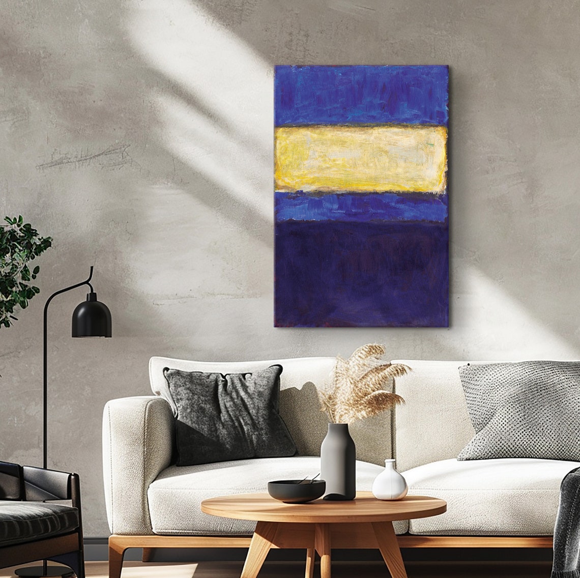 Mark Rothko Cobalt Blue And Yellow Bands Color Field Abstract Poster - Image 5