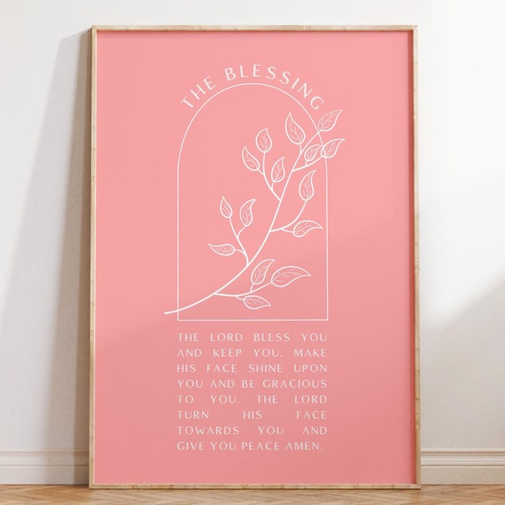 The Blessing Print Christian Wall Art Scripture Wall Art Gift Dorm Room Essentials Wall Art Trendy Apartment Housewarming Gift