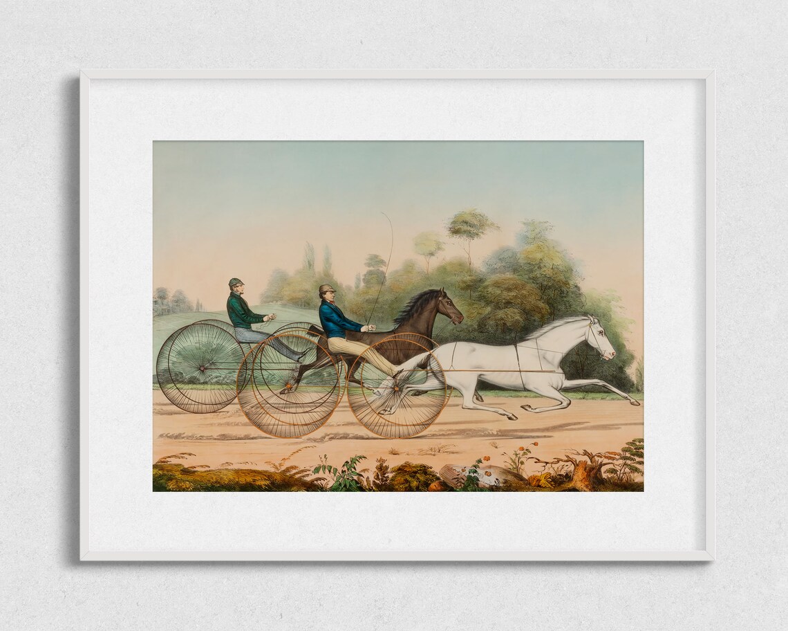 Vintage Equestrian Painting, Horse Art Print - Image 2