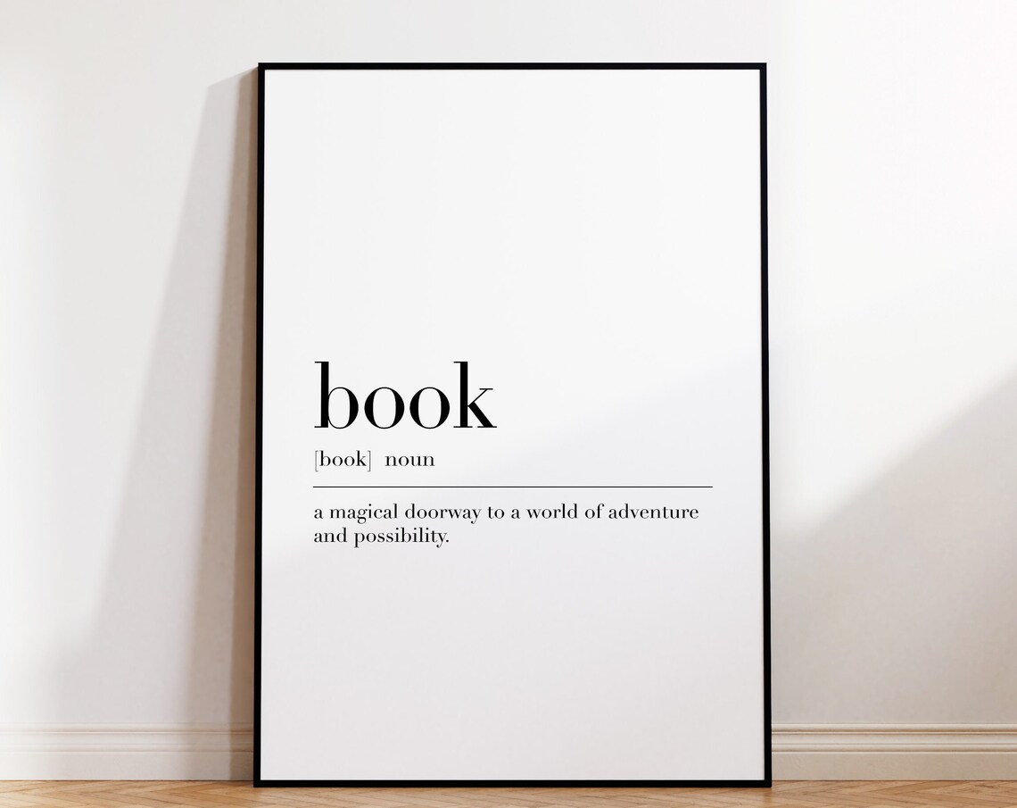 Book Book Print Book Poster Book Definition Book Wall Decor Poster Book Definition Print Book Gifts Quote Print - Image 4