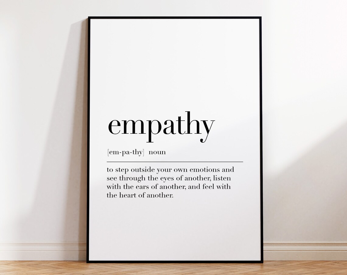 Empathy Poster Empathy Definition Print Empathy Wall Art Therapist Office Print Empathy Quote Motivaonal Print Empathy Gifts - Image 4