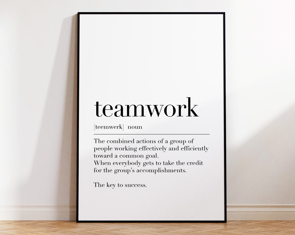 Teamwork Definition Dictionary Style Motivational Quote Print - Image 4
