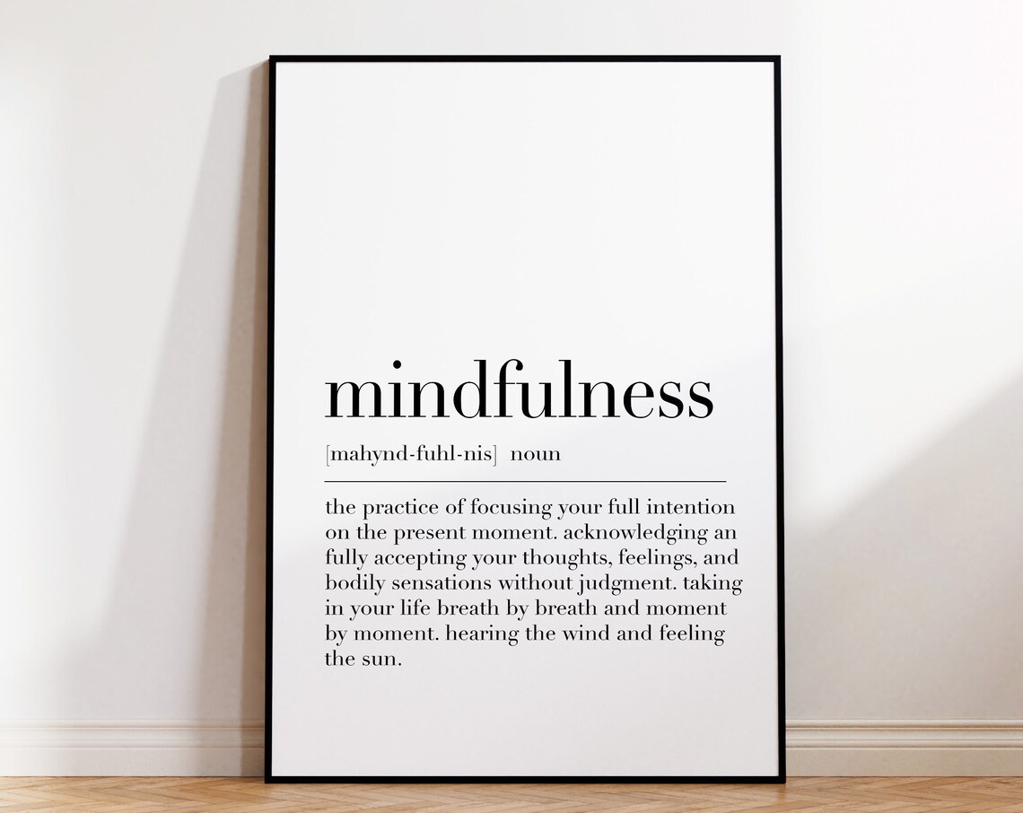 Mindfulness Mindfulness Print Mindfulness Poster Mindfulness Definition Print Therapy Wall Art Quote Print - Image 4