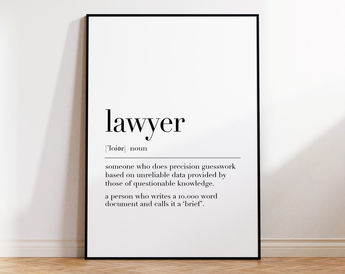 Lawyer Definition Funny Dictionary Style Office Wall Art Poster - Image 4