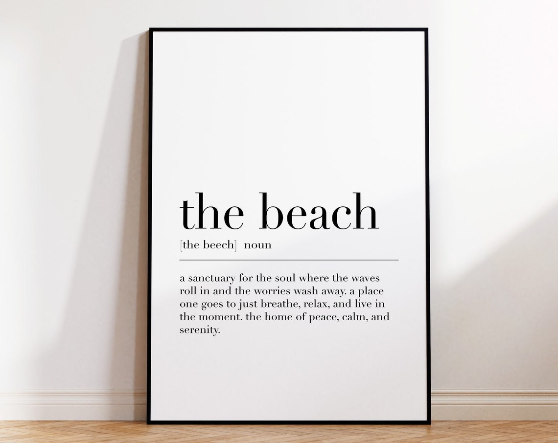 The Beach Dictionary Definition Sanctuary Soul Waves Relax Print - Image 4