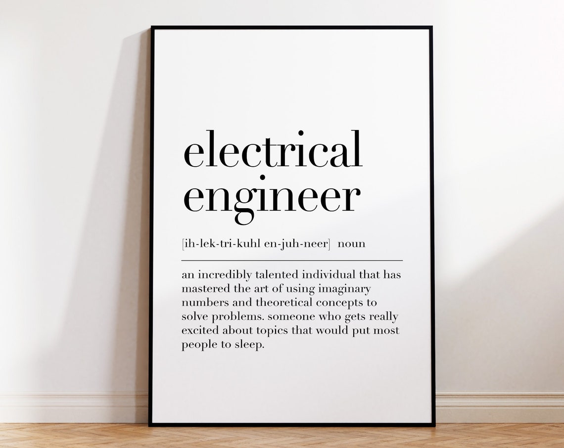 Electrical Engineer Funny Job Definition Gift Office Word Poster - Image 4