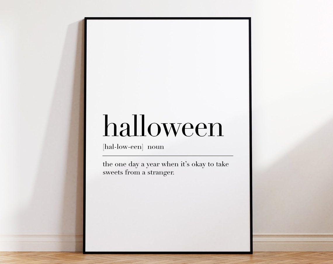 Halloween Funny Dictionary Definition Minimalist Quote Art Poster - Image 4