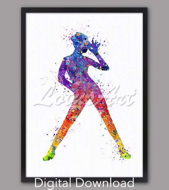 Jazz Dancer Modern Dance Poster, Girls Room Decor