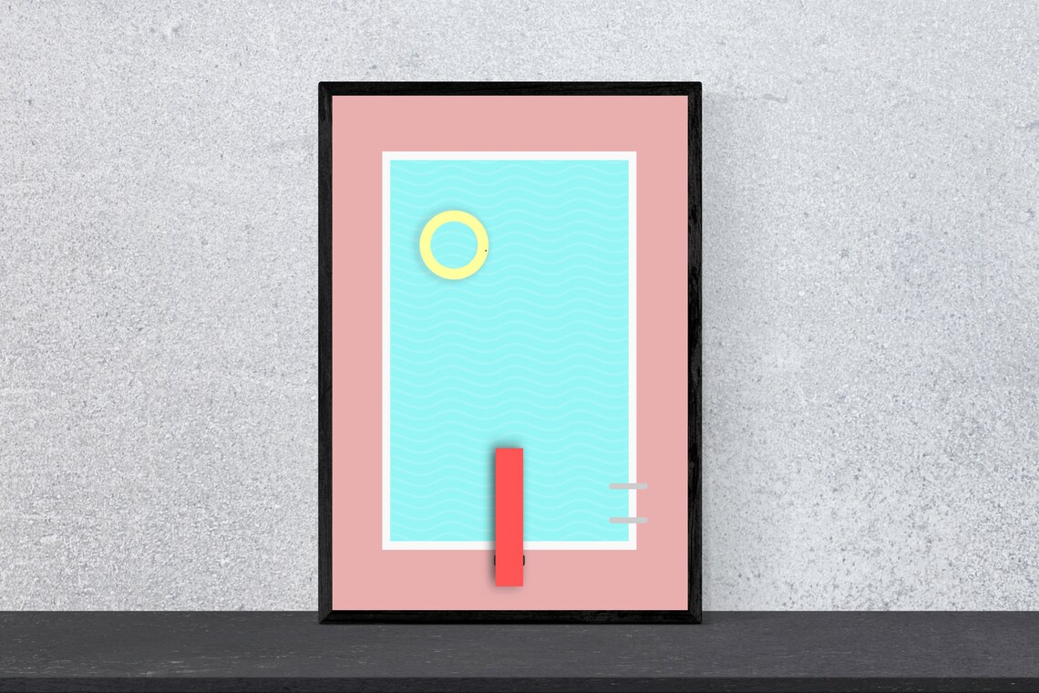 Pool Poster 5 Art Print, Minimal Modern Sea Art - Image 2